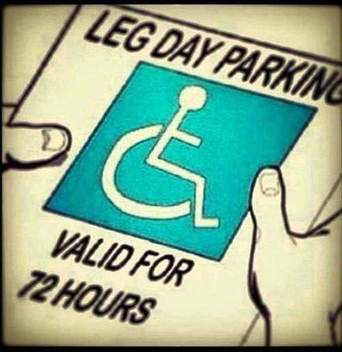 20 Gym Jokes To Get You Through Your Next Workout #16: Leg Day Parking Sign