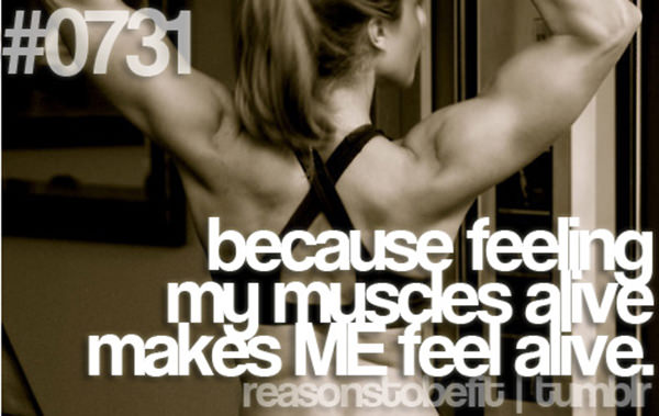 20 Reasons Why You Should Hit The Gym Today #3: Because feeling my muscles alive makes me feel alive.