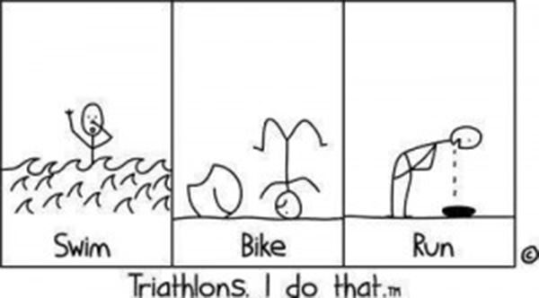 Laugh Your Abs Off With These Fitness Posters #6: Swim, Bike, Run Triathlon Comic