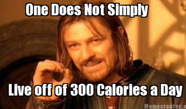 Laugh Your Abs Off With These Fitness Posters #17: One does not simply live off 300 calories a day.