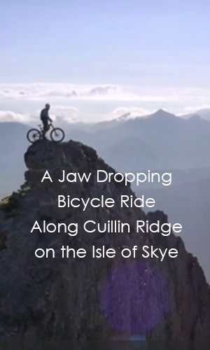 Danny MacAskill traverses the breathtaking but death-defying route along the Cuillin Ridgeline on the Isle of Skye.