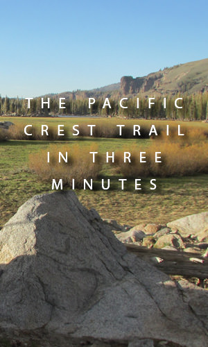 The Pacific Crest Trail is a 2,660 mile foot path from Mexico to Canada that passes through 25 national forests and 7 national parks. This guy put together a three minute video of his hike, using one second of film from each day. This is what he saw.