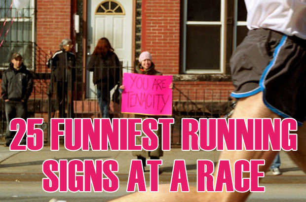 25 Funniest Running Signs At A Race