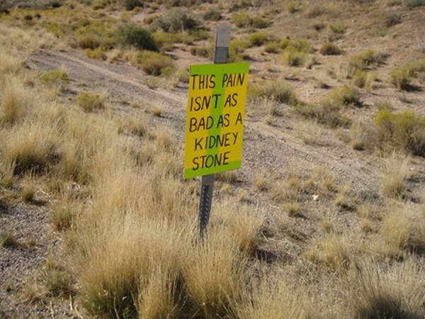 Funniest Running Signs #i: This pain isn't as bad as a kidney stone.