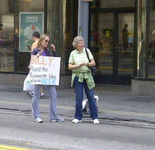 Best Running Signs Pertaining To Booze #3: Billy, pound the pavement like you do beer.