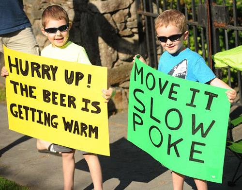 Best Running Signs Pertaining To Booze #17: Hurry up. The beer is getting warm.