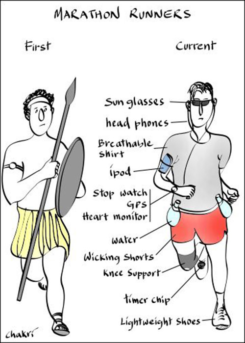 Funnies You'll Enjoy It You're A Runner #9: Marathon Runners. First vs Current.