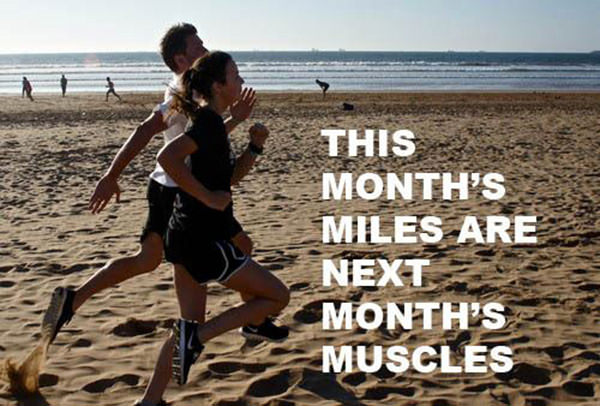 Inspirational Messages To Get You Off That Couch And Go Running #17: This month's miles are next month's muscles.