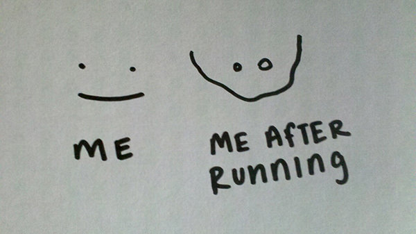 Inspirational Messages To Get You Off That Couch And Go Running #18: My smile before and after running.