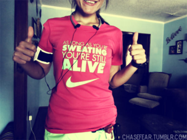 Inspirational Running Quotes For When Your Tank Is Empty #8: As long as you're sweating, you're still alive.