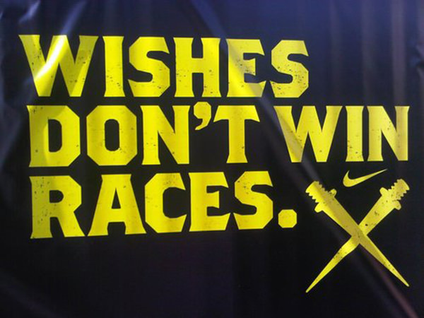 Inspirational Running Quotes For When Your Tank Is Empty #17: Wishes don't win races.