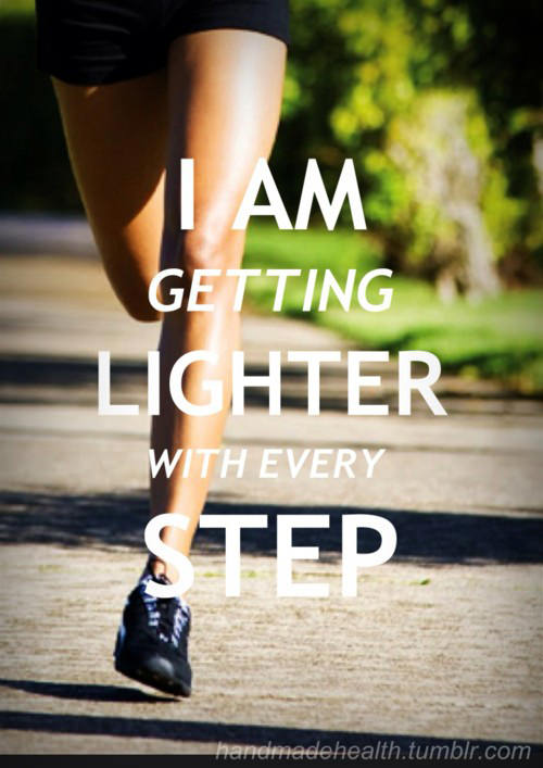 Motivational Running Quotes To Help You Push Through #1: I am getting lighter with every step.