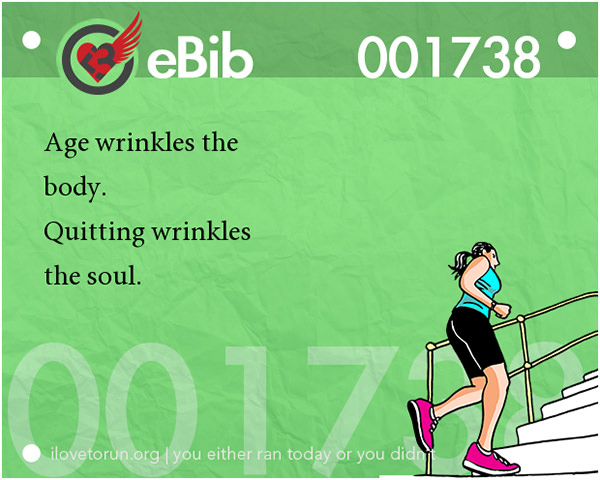 Motivational Running Quotes To Help You Push Through #5: Age wrinkles the body. Quitting wrinkles the soul.