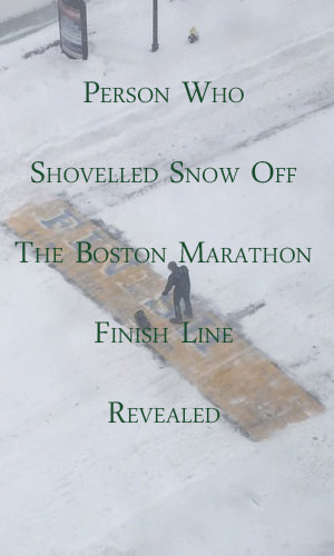 The photo became viral and the search started... for the man who shovelled the snow off the finish line of the Boston Marathon on Wednesday, January 28, 2015. His identity has since been determined.
