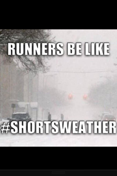 Runner Humor #5: Runners be like, shortsweather.