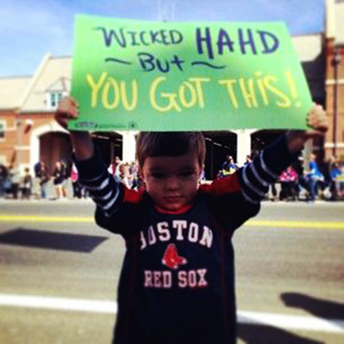 Kid Running Signs At A Race #16: Wicked hahd, but you got this.
