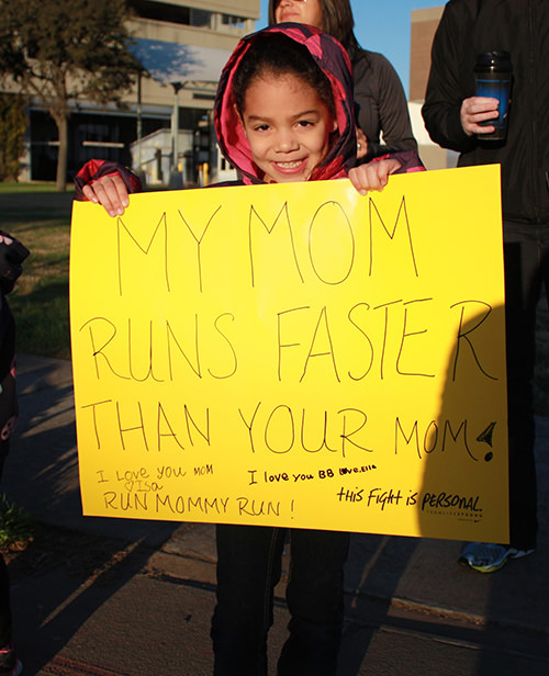 Kid Running Signs At A Race #6: My mom runs faster than your mom.