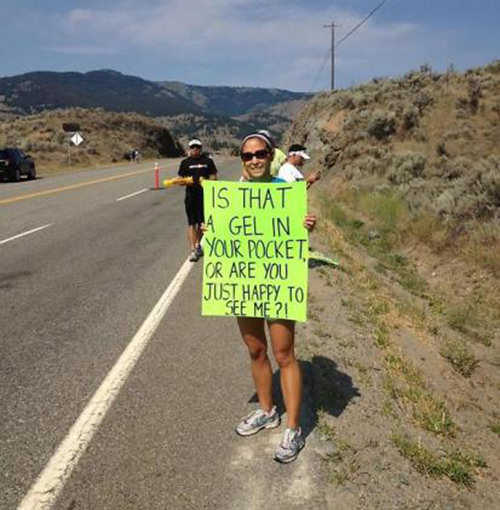 Sexy Running Signs At A Road Race Sexy Running Signs At A Road Race