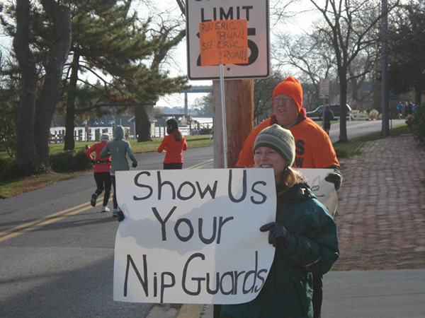 Sexy Running Signs At A Road Race #13: Show us you NipGuards.
