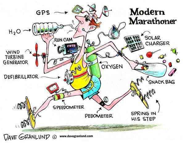 Runner Things #817: Modern Marathoner  - fb,running-humor