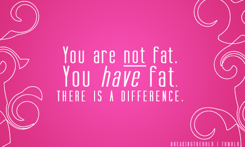 Runner Things #881: You are not fat. You have fat. There is a difference.  - fb,fitness