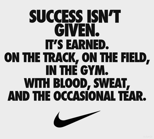Runner Things #1159: Success isn't a given. It's earned. On the track, on the field, in the gym. With blood, sweat, and the occasional tear.  - fb,fitness