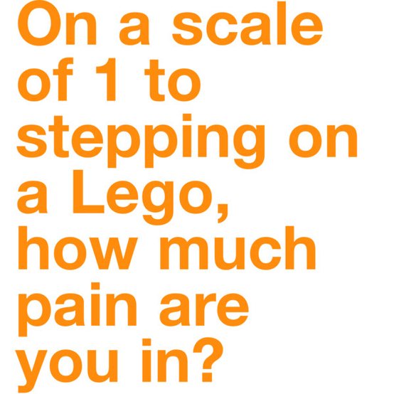 Runner Things #1162: On a scale of 1 to stepping on a Lego, how much pain are you in?