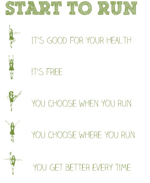 Runner Things #1184: Start to run. It's good for your health. It's free. You choose when you run. You choose where you run. You get better every time.