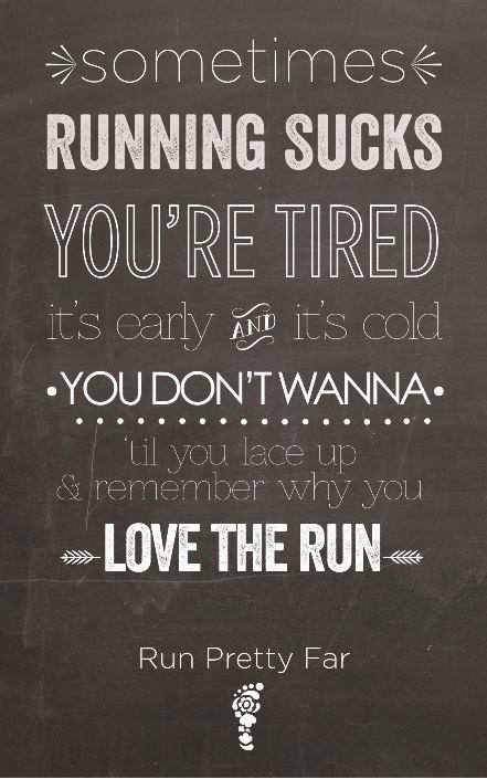 Runner Things #1304: Sometimes running sucks. You're tired. It's early and it's cold. You don't wanna, til you lace up and remember why you love the run.