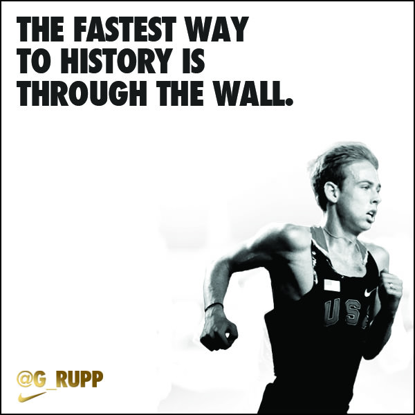 Runner Things #1428: The fastest way to history is through the wall. 
