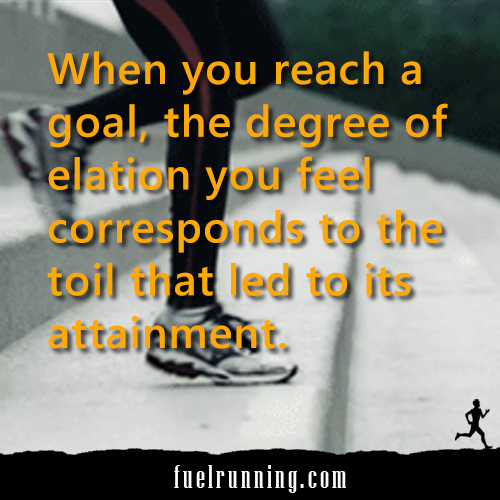 Runner Things #1422: When you reach a goal, the degree of elation you feel corresponds to the toil that led to its attainment. - fb,fitness,jeremy-chin