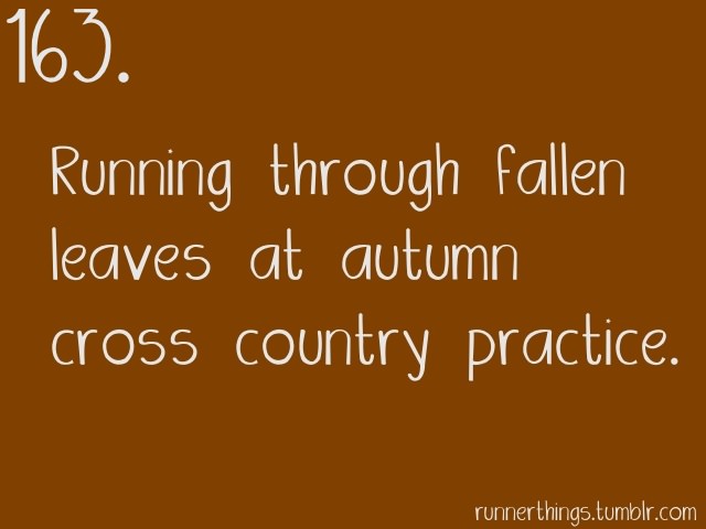 Runner Things #1553: Running through fallen leaves at autumn cross country practice.