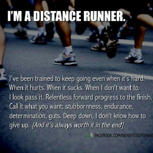 Runner Things #1732: I'm a distance runner. - fb,running