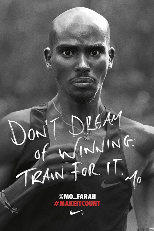 Runner Things #1748: Don't dream of winning. Train for it. - fb,running