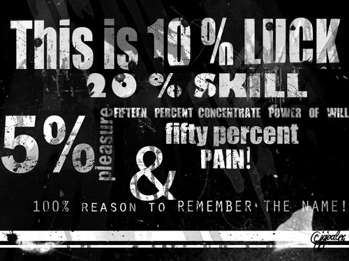 Runner Things #1865: This is 10% luck, 20% skill, 15% concentrate  power of will, 5% pleasure, 50% pain, and 100% reason to remember the name!