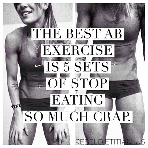 Fitness Matters #6: The best ab exercise is 5 sets of stop eating so much crap. - fb,fitness