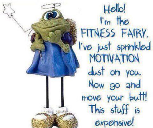 Fitness Matters #67: Hello. I'm the fitness fairy. I've just sprinkled motivation dust on you. Now go and move your butt! This stuff is expensive. - fb,fitness
