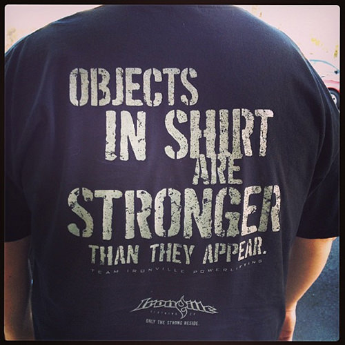 Fitness Matters #74: Objects in shirt are stronger than they appear.
