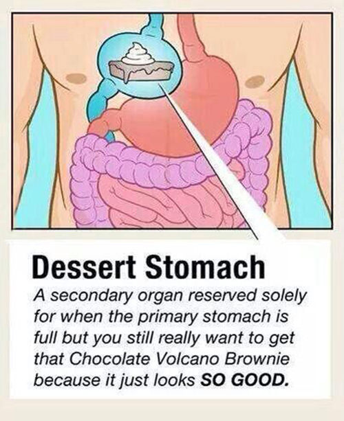 Food Humor #6: Dessert Stomach. - fb,food-humor