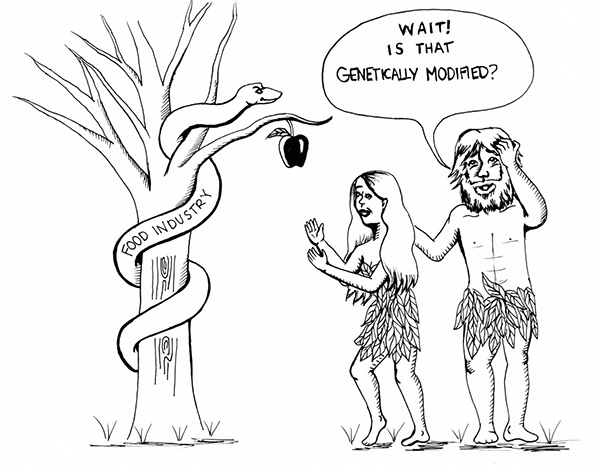 Food Humor #27: Adam and Eve Organic Apple Humor - fb,food-humor