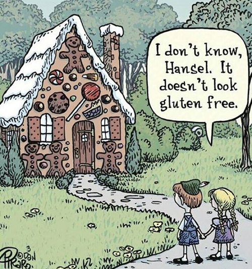 Food Humor #32: I don't know, Hansel, it doesn't look gluten free. - fb,food-humor,gluten