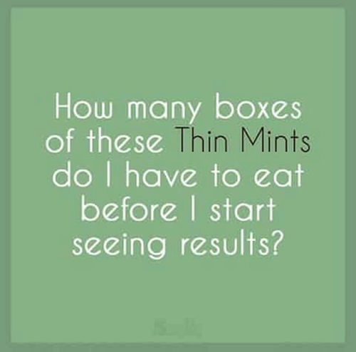 Food Humor #38: How many boxes of these Thin Mints do I have to eat before I start seeing results?