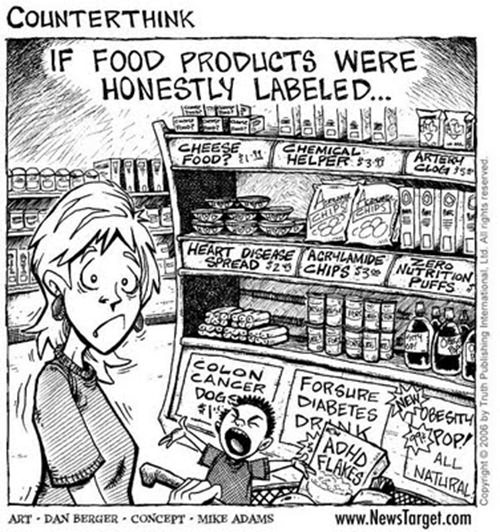 Food Humor #54: If food products were honestly labeled.