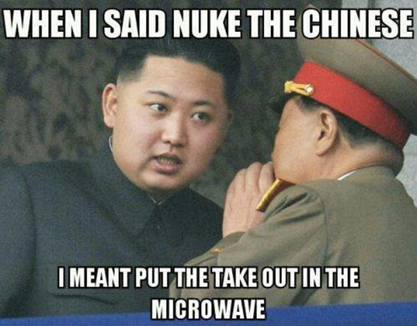 Food Humor #79: When I said nuke the chinese, I meant put the take out in the microwave. - microwave