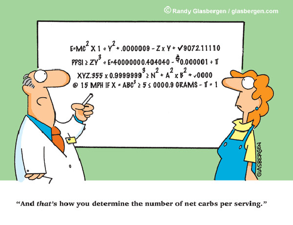 Food Humor #93: And that's how you determine the number of net carbs per serving.