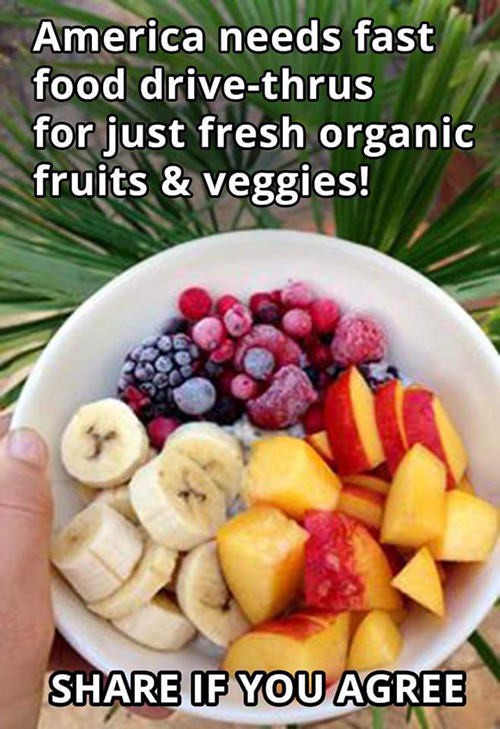 Nutrition Matters #40: America needs fast food drive-thrus for just fresh organic fruits and veggies. - fb,nutrition