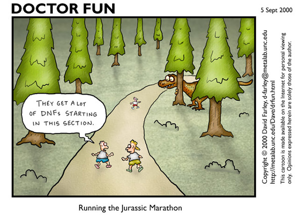 Running Humor #122: The Jurassic Marathon - fb,running-humor
