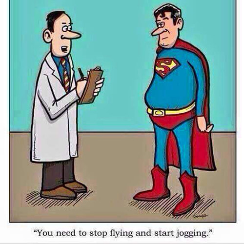 Running Humor #181: You need to stop flying and start jogging.