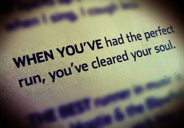 Running Matters #12: When you've had the perfect run, you've cleared your soul. - fb,running