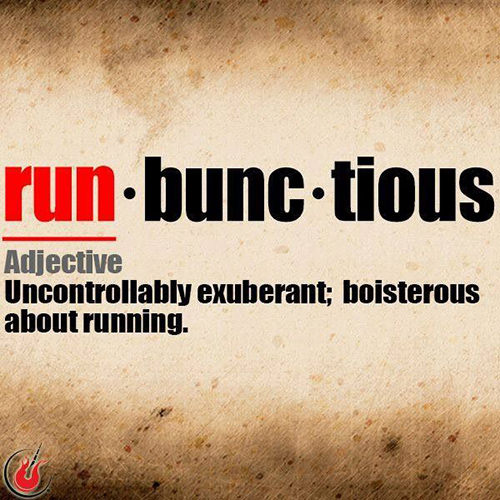 Running Matters #67: Runbunctious. Uncontrollably exuberant; boisterous about running.